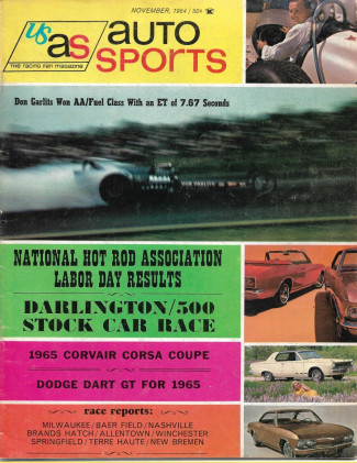 AUTO SPORTS 1964 NOV - USAS RACING FAN MAGAZINE, GARLITS, RACE REPORTS*